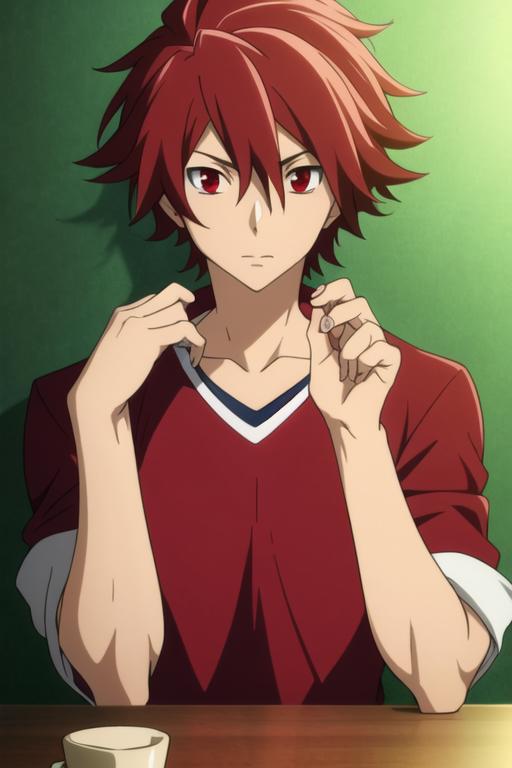 Midjourney prompt: manga, anime, boy with dark-red hair, - PromptHero